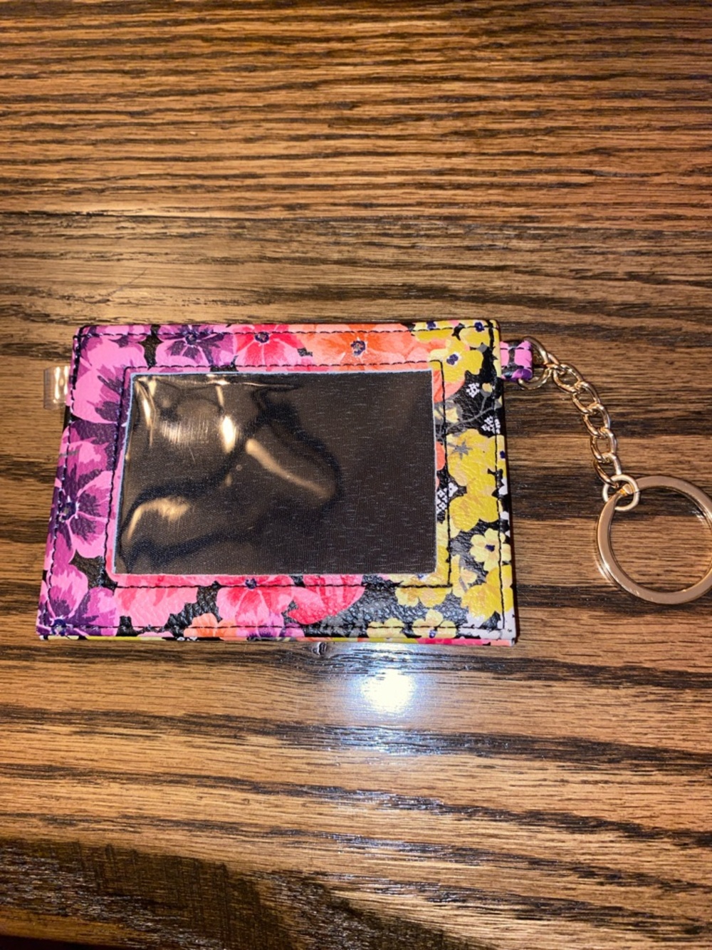 Betsy Johnson Floral Multi-Color Card Holder Keychain - Picture 3 of 4